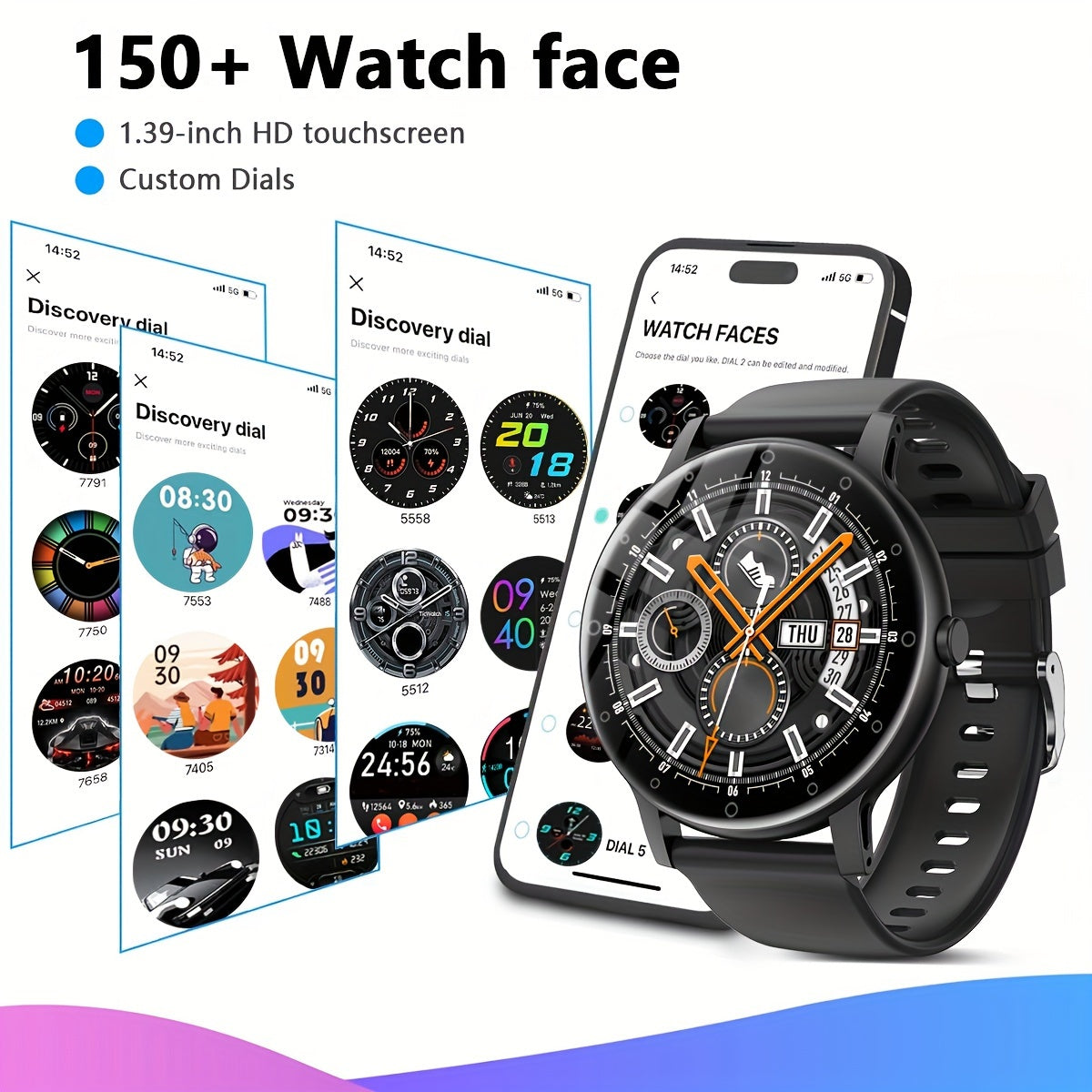 Hailiases Vintage Style Smartwatch is equipped with a Full Touchscreen for easy navigation. It features a Sleep Tracker, Wireless Calling, Pedometer, Music Control, 100+ Exercise Modes, AI Control, and Games. This Fitness Band is compatible with both