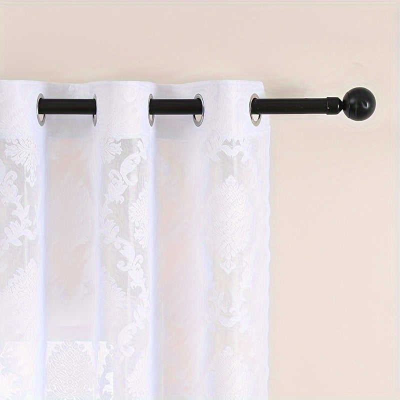 Single Panel Lace Flower Grommet Top Curtains Ideal for Home Decor in Living Room, Bedroom, or Office