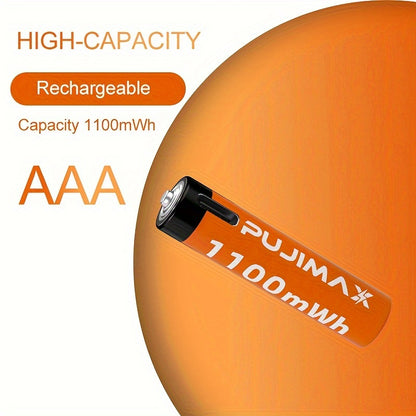 PUJIMAX 1.5V AA 3400Mwh and AAA 1100Mwh Lithium Batteries with Type-C Charging Port.