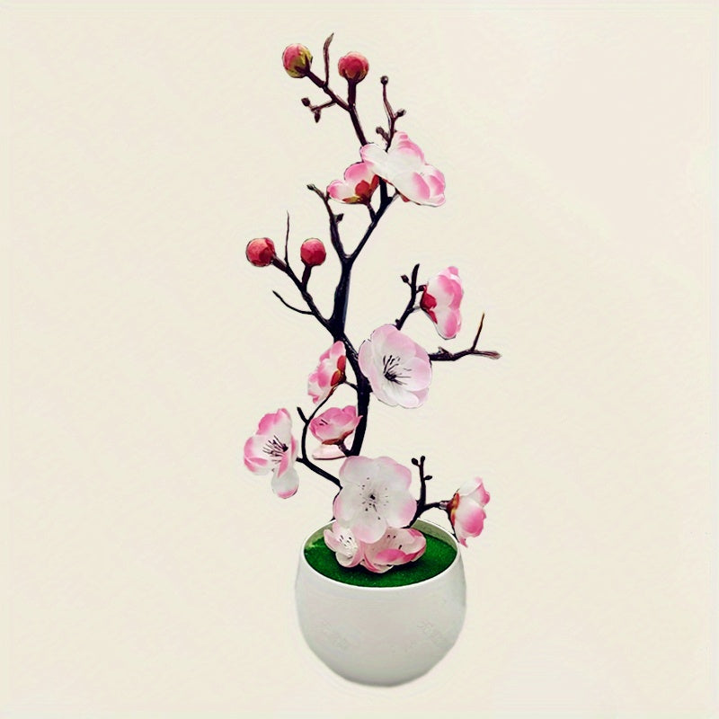 1 artificial plum potted plant for weddings and decorations in various settings.