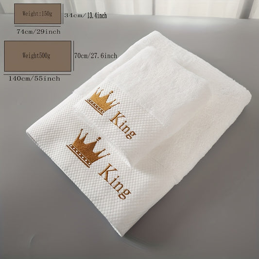 Cotton hand and bath towels with strong absorption and softness, ideal for household and hotel use. Embroidered cotton towel for the bathroom.