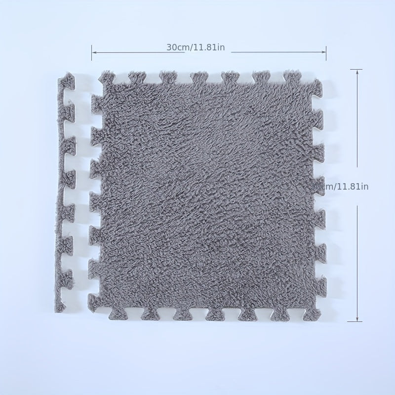 24 pieces of Suede Splicing Carpet, perfect for the bedroom, as a game mat, for sound insulation and shock absorption, as a puzzle carpet, indoor carpet, simple square floor mat, and home decor to enhance your room.