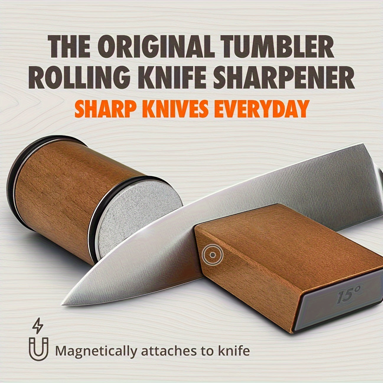 Get your hands on the Rolling Knife Sharpener – the ultimate tool for sharpening kitchen knives! This convenient system provides a 15-degree sharpening angle for precise results. A must-have for any kitchen, this kit includes everything you need to keep