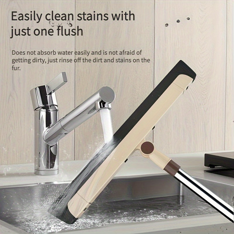 1pc Stainless Steel 3-in-1 Squeegee - Versatile Water Scraper for Multiple Surfaces, Ideal for Cleaning Floors, Windows, and More in Any Room - Effectively Removes Pet Hair, Dust, and Dirt