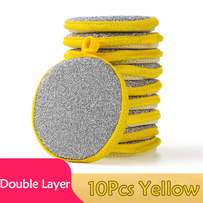 5 or 10 double-sided dishwashing sponges for household cleaning of kitchen tableware.