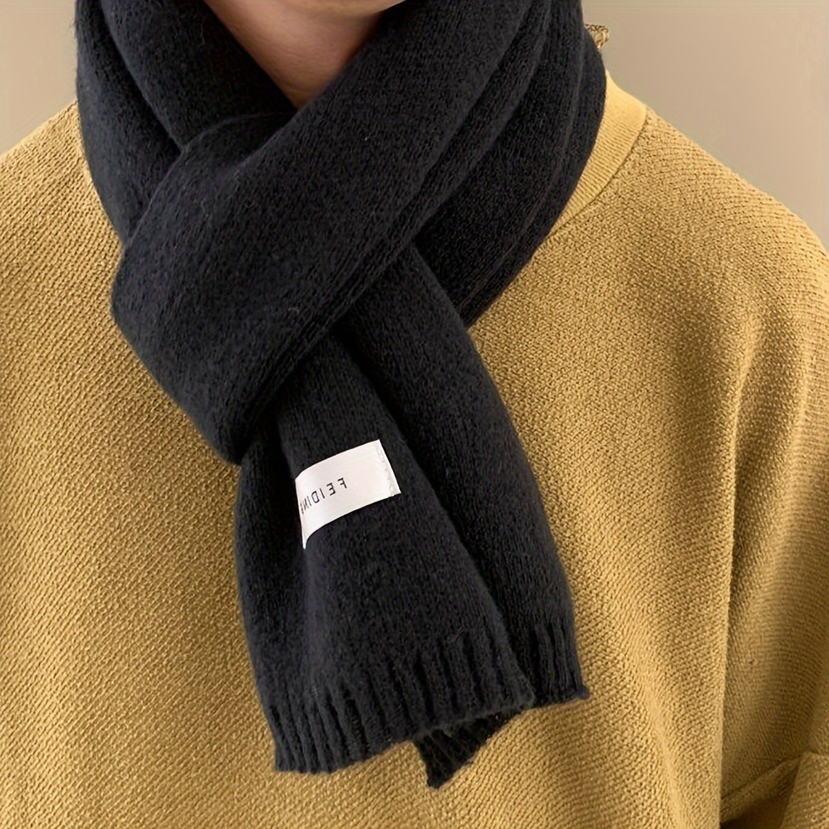 Cozy Solid Color Thick Knit Scarf, Perfect for Staying Warm and Chic in Fall/Winter