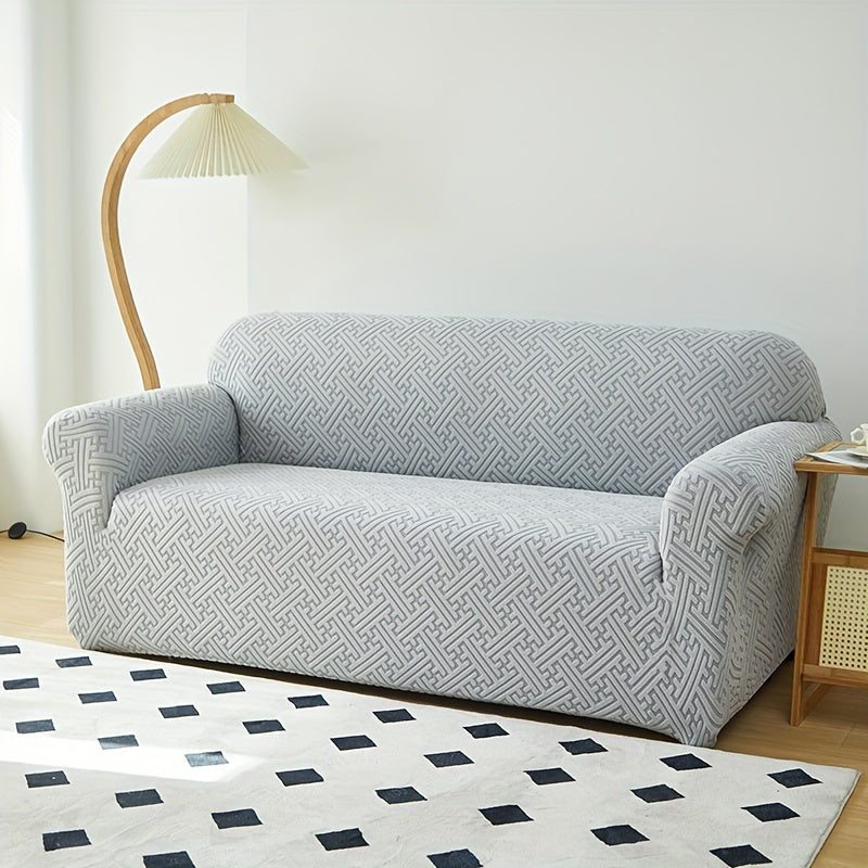 Universal sofa slipcover protects furniture in any room.