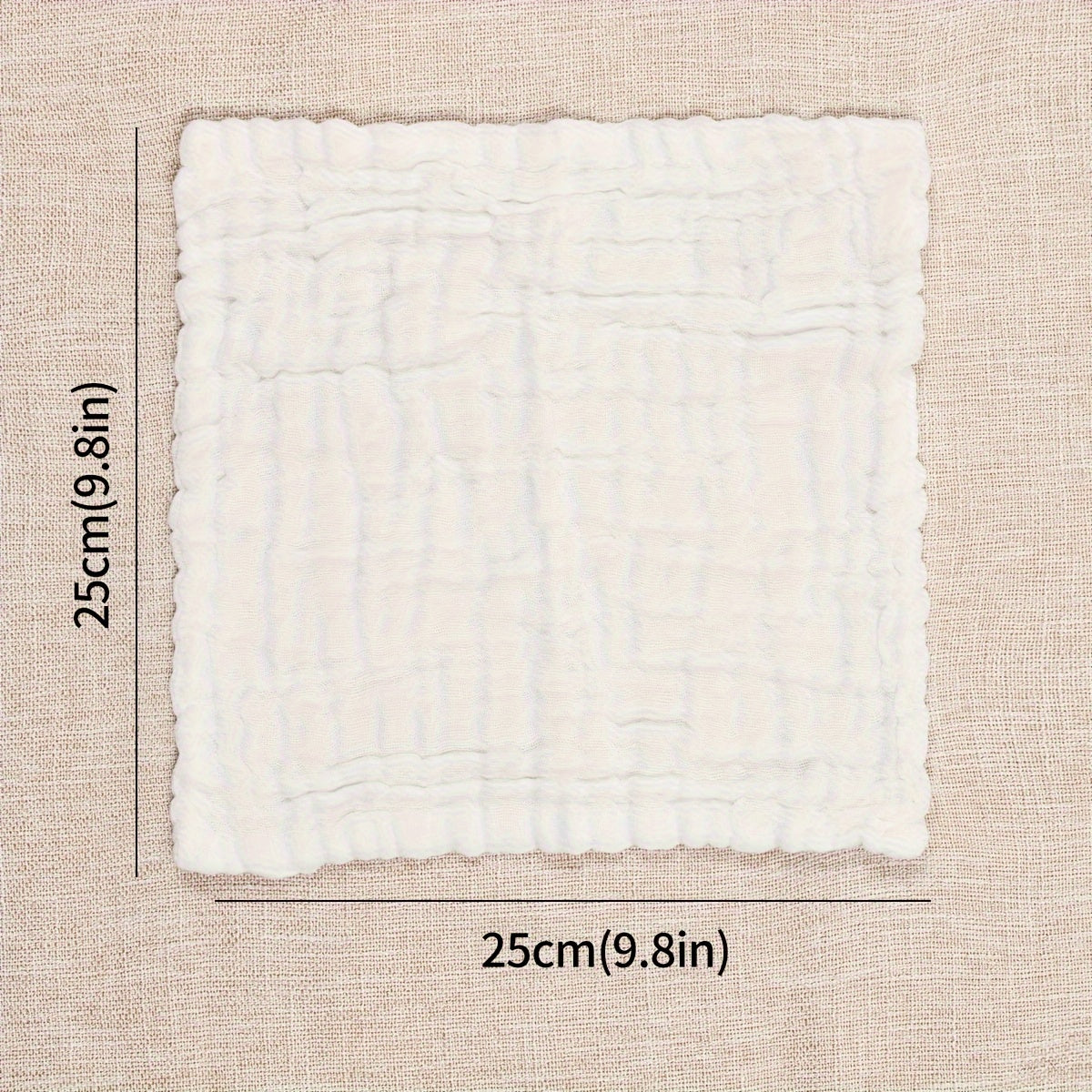 Five pieces of 100% cotton square face towels, made of muslin gauze, perfect for washing.