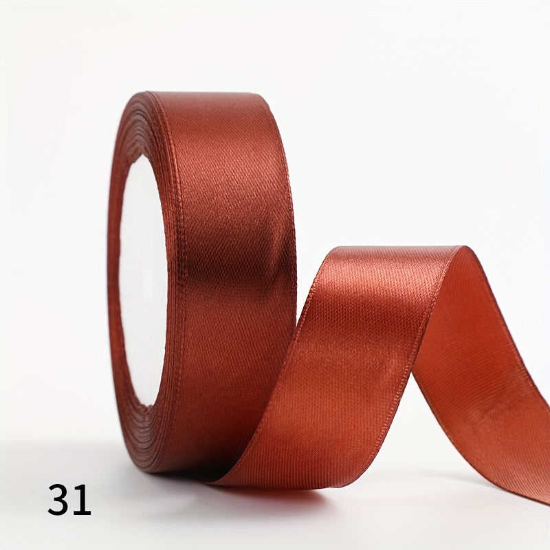 1 piece of 2.5cm wide, 25 yards long satin ribbon for gift wrapping, wedding decoration, car silk ribbon, baking, and webbing.