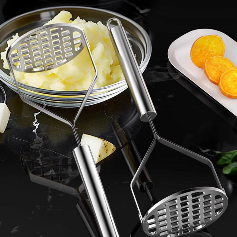 Stainless Steel Potato Masher - Durable Tool for Making Mashed Potatoes, Sweet Potatoes, and Baby Food, Essential Gadget for Homemade Purees in the Kitchen