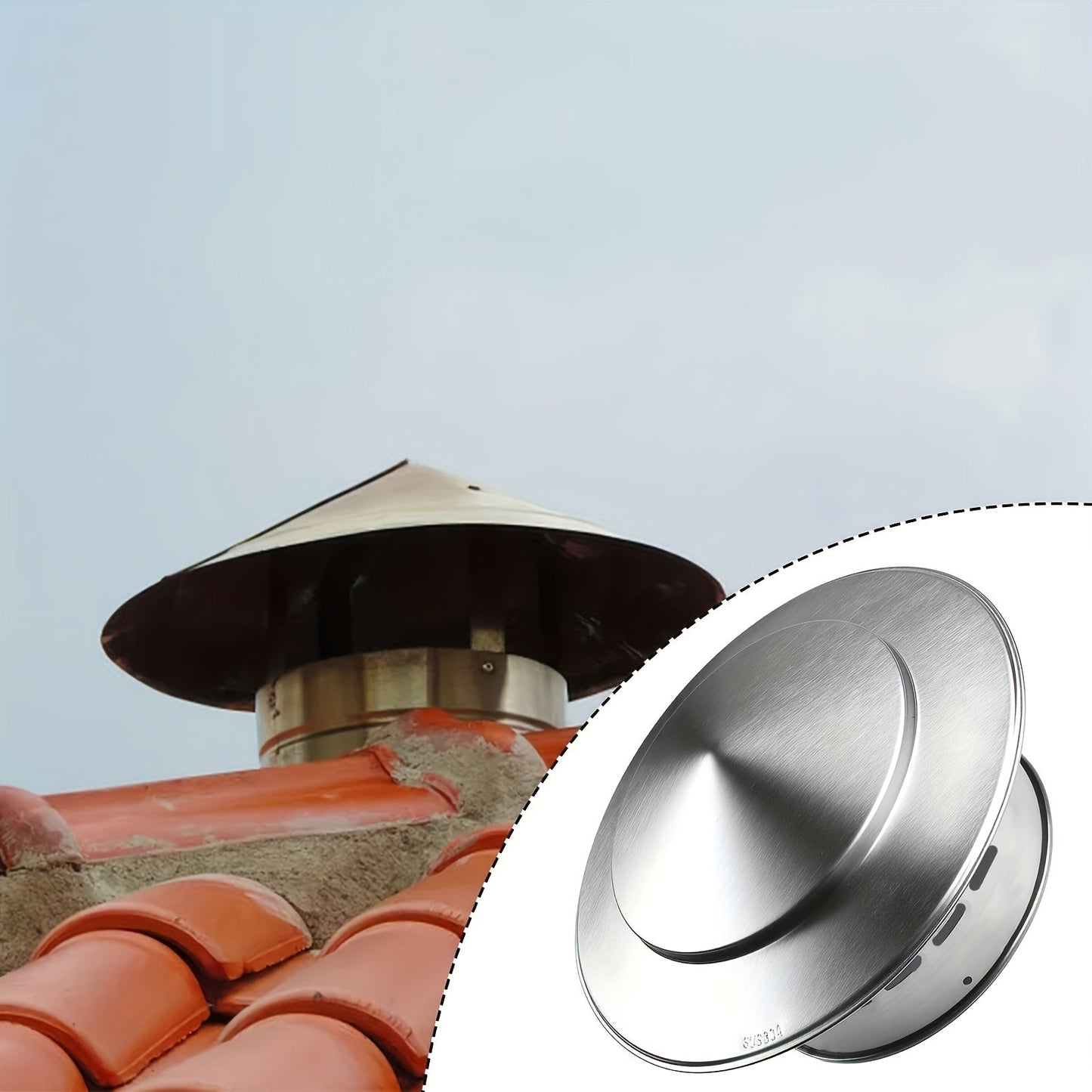 Durable Stainless Steel Chimney Cap - One Pack of Universal Rainproof Vent Top Cover for Flue & Duct Pipes - Weather-Resistant Outdoor Roof Ventilation Cap