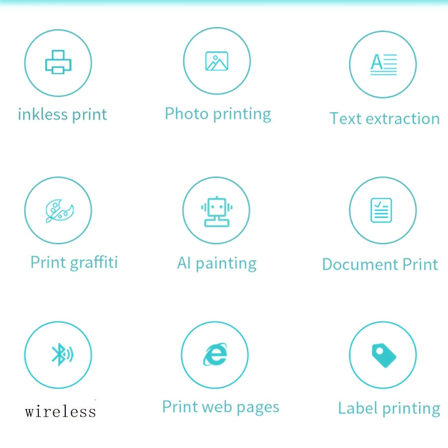 Компактный беспроводной мини-принтер для этикеток и фотографий, USB-заряжаемый с высококачественной безчернильной термопечатью.