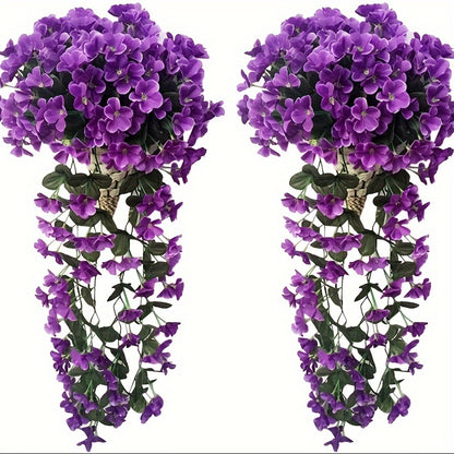 Zaphyron 2pcs Violet Ivy Artificial Flowers - Outdoor & Wedding Decor