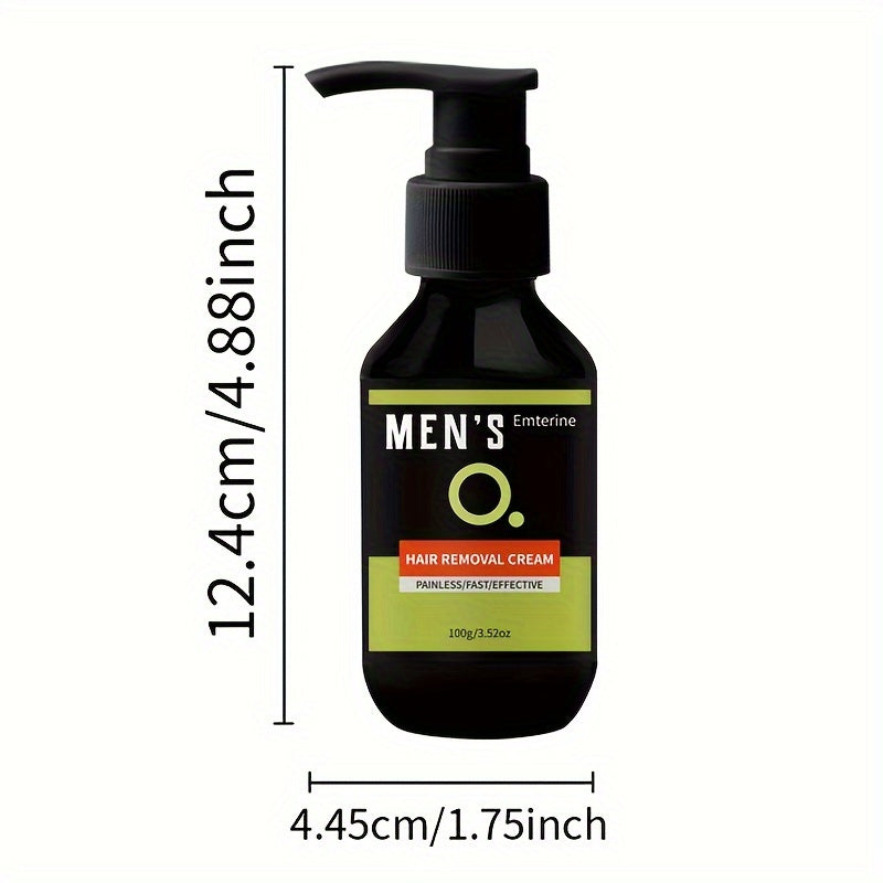 100g Men's Hair Removal Cream for Body, Face, Underarms, Legs, Intimate Areas, Gentle Formula with Plant Squalane.