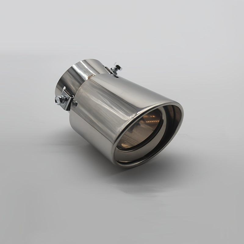 Universal stainless steel exhaust tips for cars, high performance, durable, rustproof, compatible with most models.