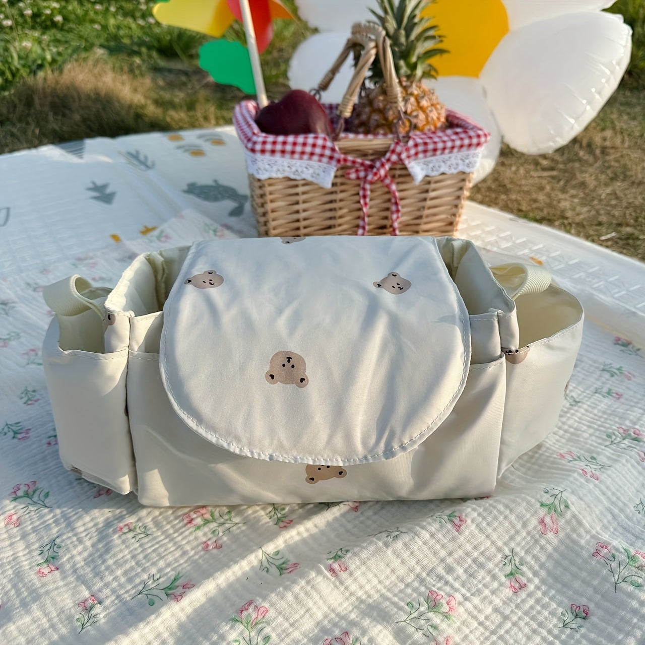 Adorable Hanging Storage Bag for Korean Baby Strollers - Organize Shelf, Store Essentials like Phones, Bottles, and More!