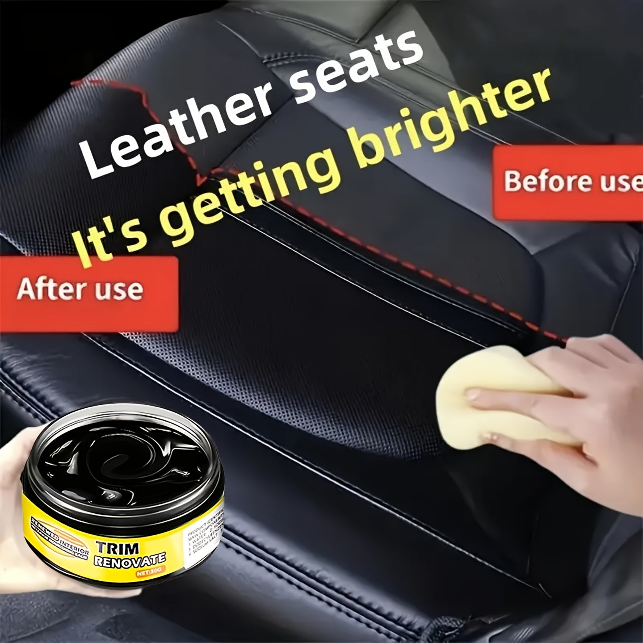 Car restoration wax with multi-purpose use: interior shine, tire protection, black vehicle yellowing repair, and nano crystal plating for dashboards.