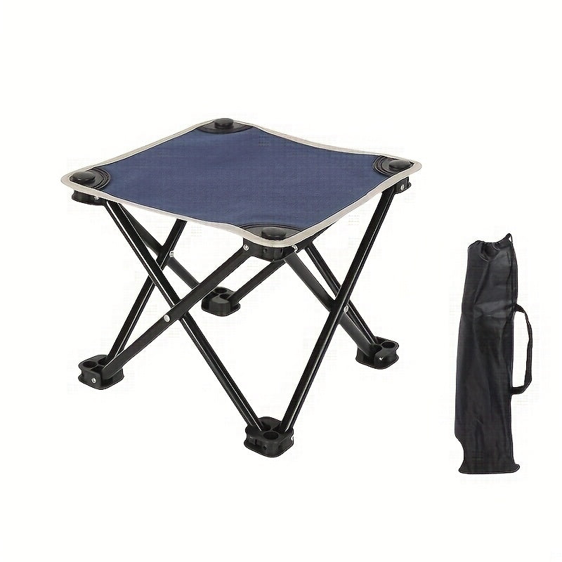 Foldable and Lightweight Black Chair - Sturdy Metal Construction, Perfect for Outdoor Activities like Camping, Beach Trips, Fishing, and Parties - Convenient Carry Handle with Fabric Seating Surface