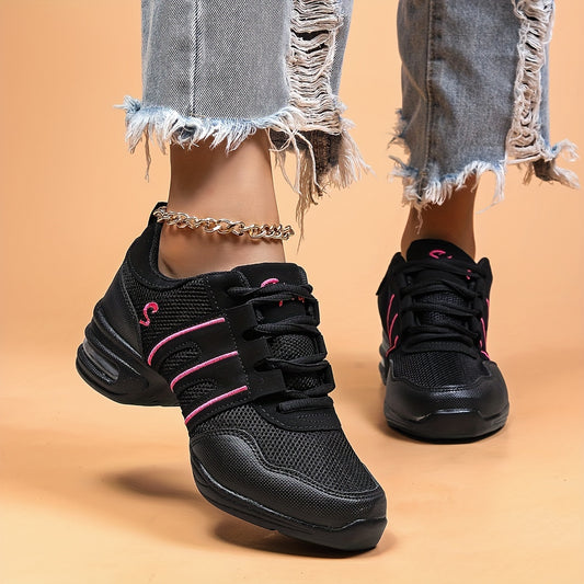 Breathable dance sneakers with air cushioned comfort for women.