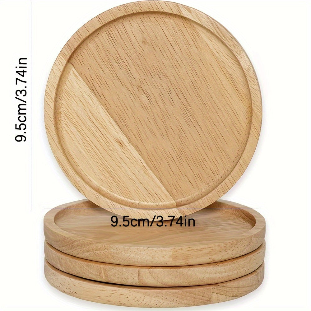 1 PC Bamboo wooden coaster with multipurpose tea cup mat, coffee coaster, mini snack nut dessert tray. Ideal for kitchen table decoration, housewarming or wedding kitchen gifts, or room decor.