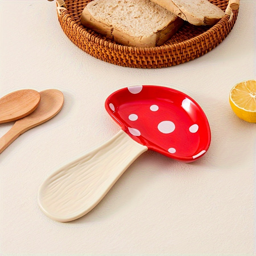 Ceramic Mushroom Spoon Rest, High Temperature Resistant, Cute and Exquisite, Perfect Housewarming Gift