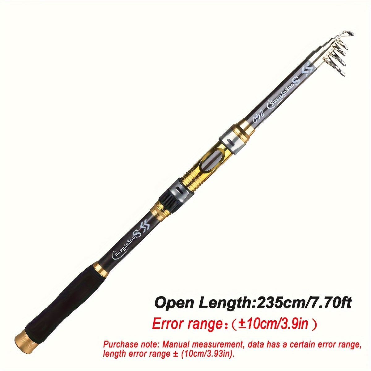 Sougayilang Ultralight Carbon Fiber Spinning Fishing Rod - Portable, Medium Action, Extendable Length, Comfort Grip Handle - Perfect for All Anglers