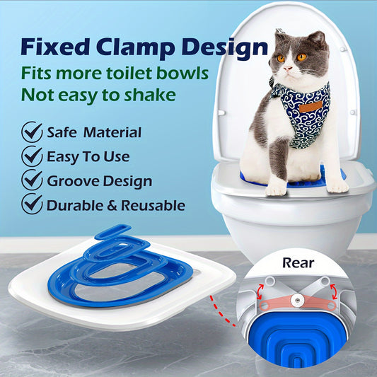 Toilet train your cat with ease using the fixed clamp design of this square plastic litter box kit. It is reusable, easy to install, and fits most toilet bowls.