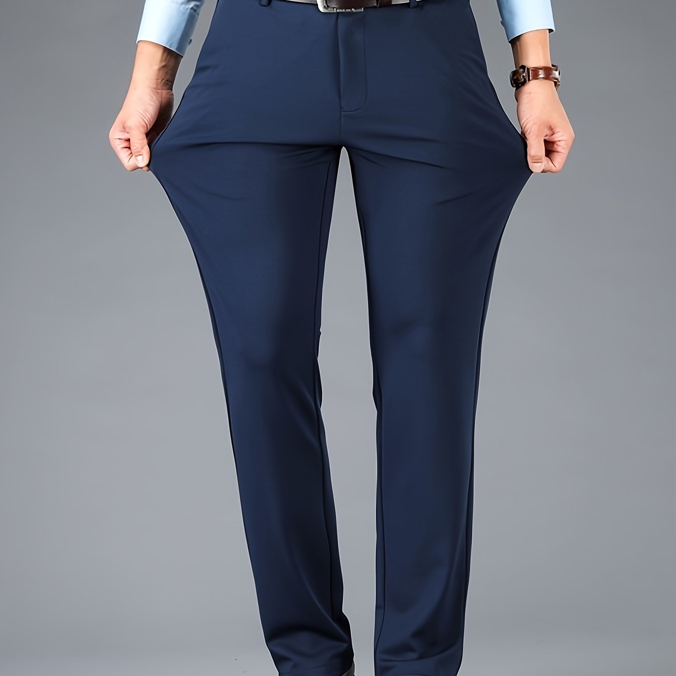 Men's versatile straight leg pants for daily wear, with chic business style.