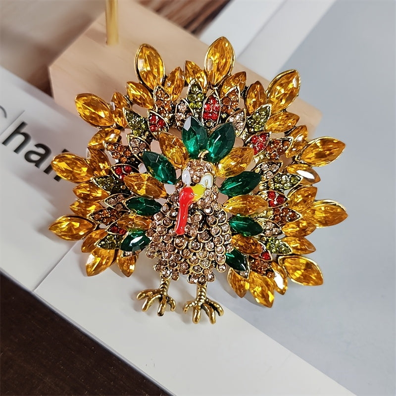 Elevate your style with this stunning Elegant Luxury Peacock Brooch Pin, featuring an irregular shaped rhinestone design. This high-quality accessory is perfect for both men and women and is sure to add a touch of elegance to any outfit.