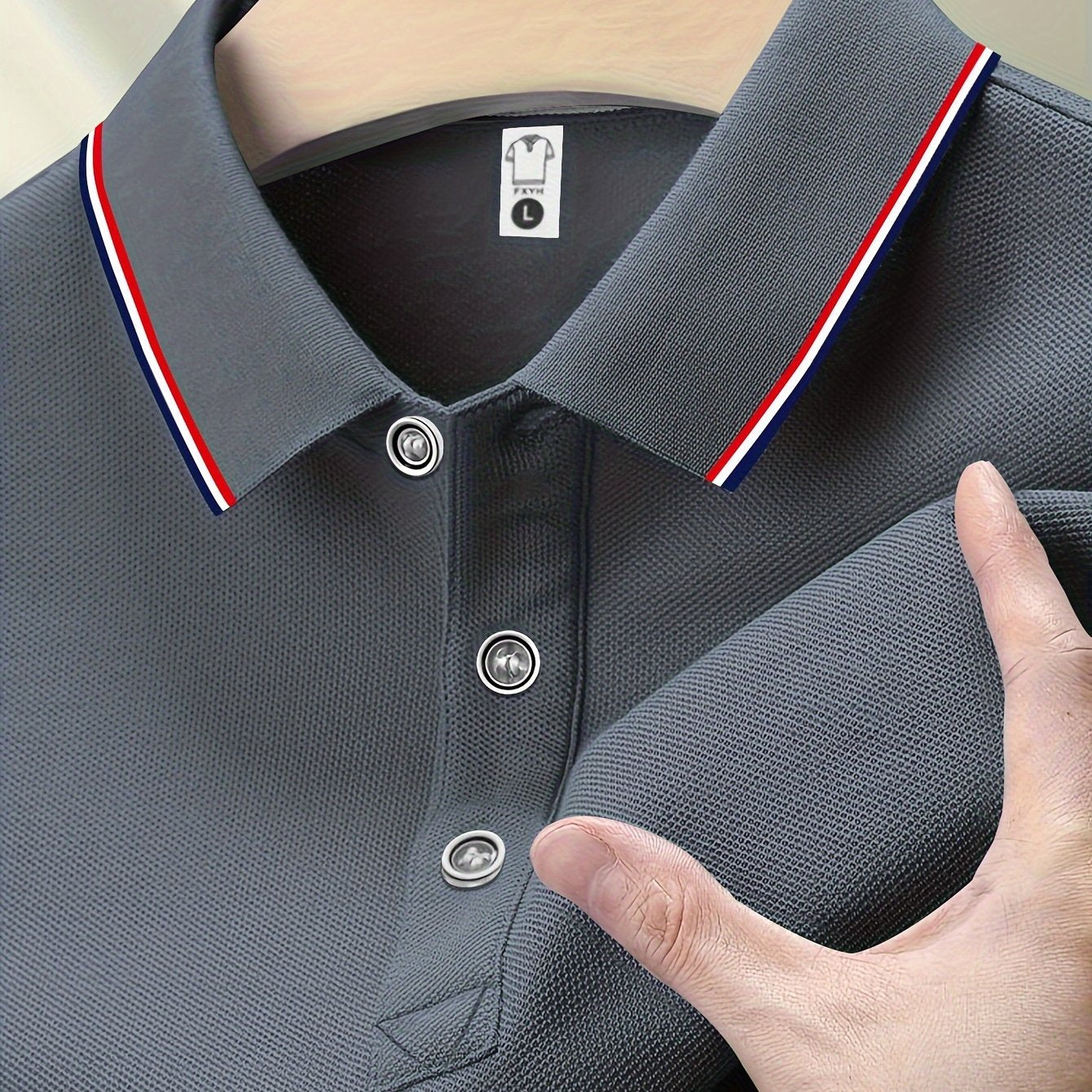 Casual short sleeve lapel shirt for summer outdoor activities, with stripes.