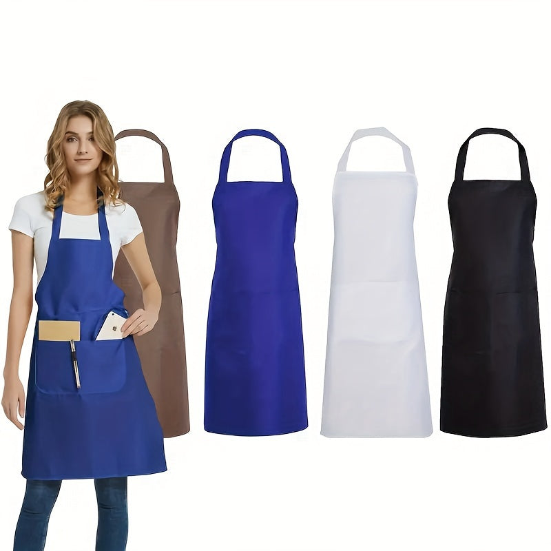 Adjustable canvas aprons with pockets - waterproof, stain-resistant, and comfortable for various uses, easy to clean.