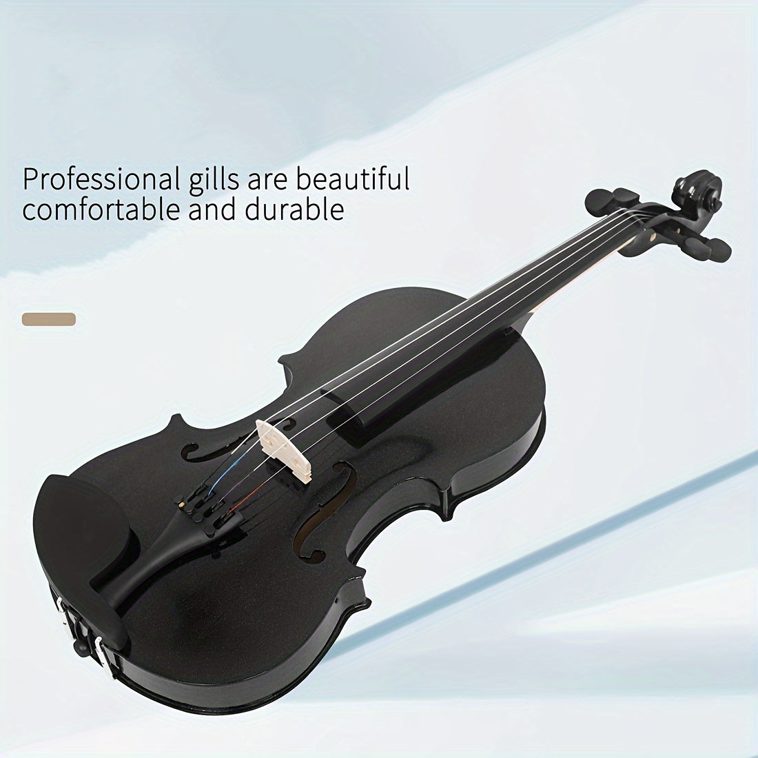 Astonvilla V-10 Solid Wood Violin 4/4 Black - High-Quality LoreM Ipsum Sound, Durable Design, Includes Chin Rest and Case.