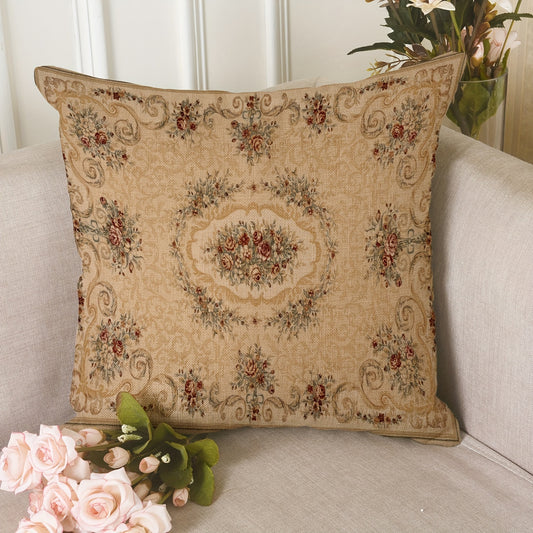 Bohemian Vintage Mandala Linen Throw Pillow Cover - Single-Sided Print, Zip Closure, Machine Washable - Ideal for Bedroom, Sofa, and Hotel Decor - Insert Not Included.