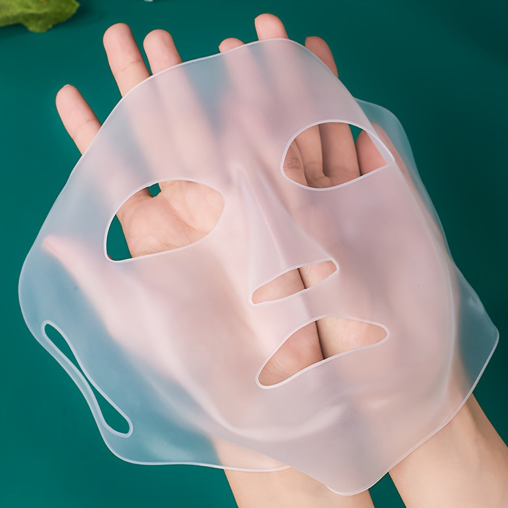 1 Reusable Silicone Facial Mask Cover for Moisturizing and Preventing Evaporation