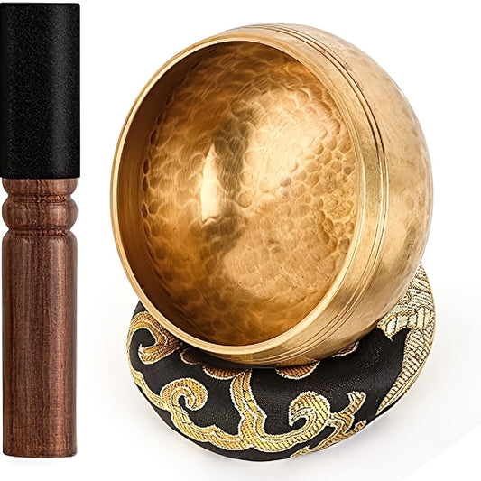 SINSOLEDAD hand-hammered singing bowl set for meditation and relaxation, includes mallet and carrying case. Perfect gift for both men and women.