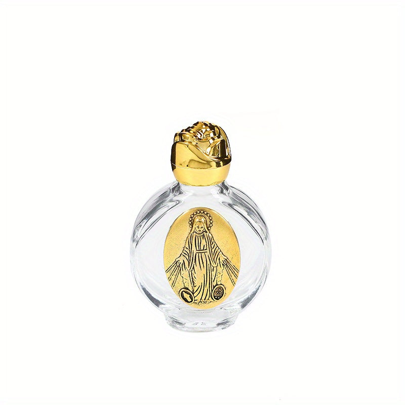 1 piece Zinc Alloy Prayer Bottle with 15ml Virgin Mary for Church Decorations