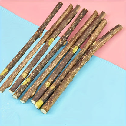 8pcs Natural Wooden Cat Chew Sticks for Interactive Teeth Health and Oral Care, Essential Accessories for Cat Play and Decorating Cat Houses.