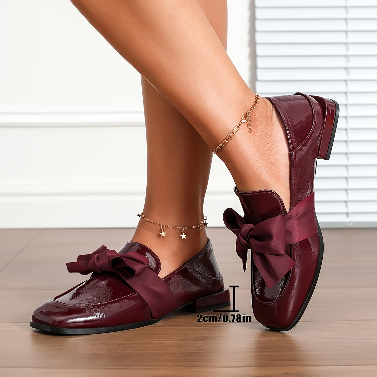 Women's new Burgundy bow mules by Le Fu Shoes.