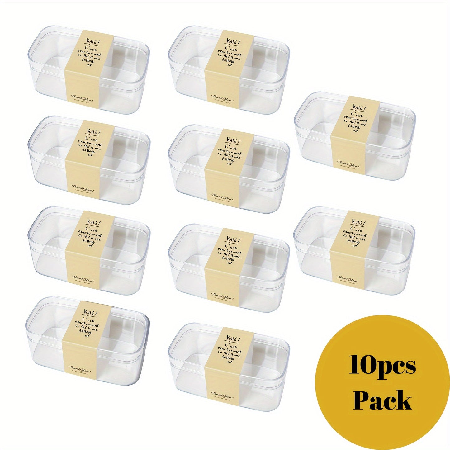 Set of 10 Clear Plastic Dessert Containers, Ideal for Bakery Treats, Durable and Reusable for Homemade Desserts, Cookies, and Cakes. Perfect for Restaurant Mousse Cake and Tiramisu, Transparent Biscuit Jar, Small Loaf Cakes, and Cake Rolls. Great for