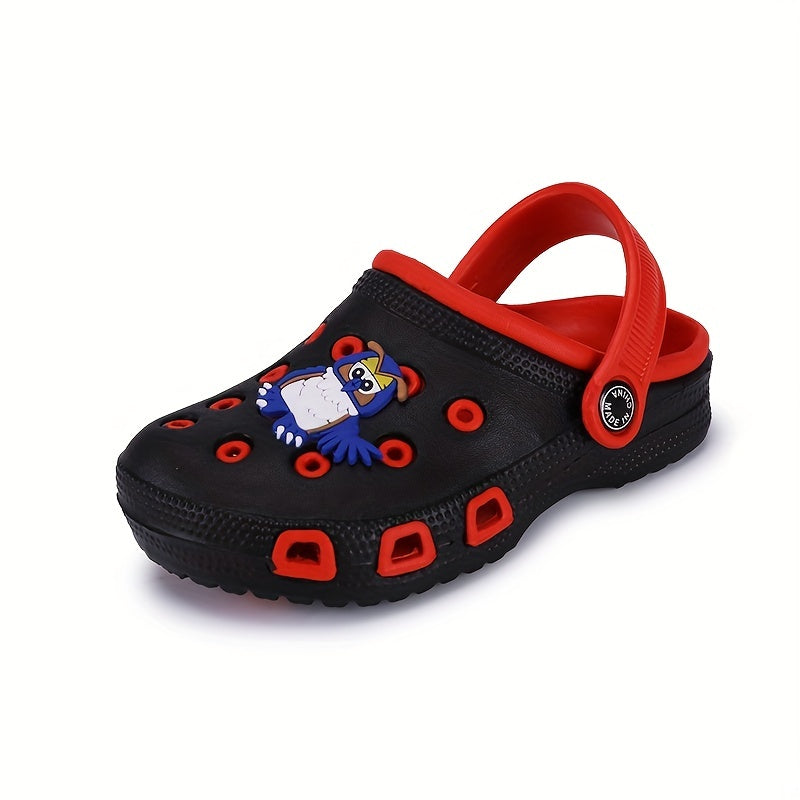 Boys Casual Cartoon Clogs with Non-slip Soft Sole and Assorted Colors.