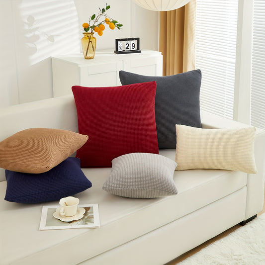 Luxurious pillow covers (45.72x45.72 cm) with zip closure, machine washable, made of polyester and spandex fabrics, perfect for any room.