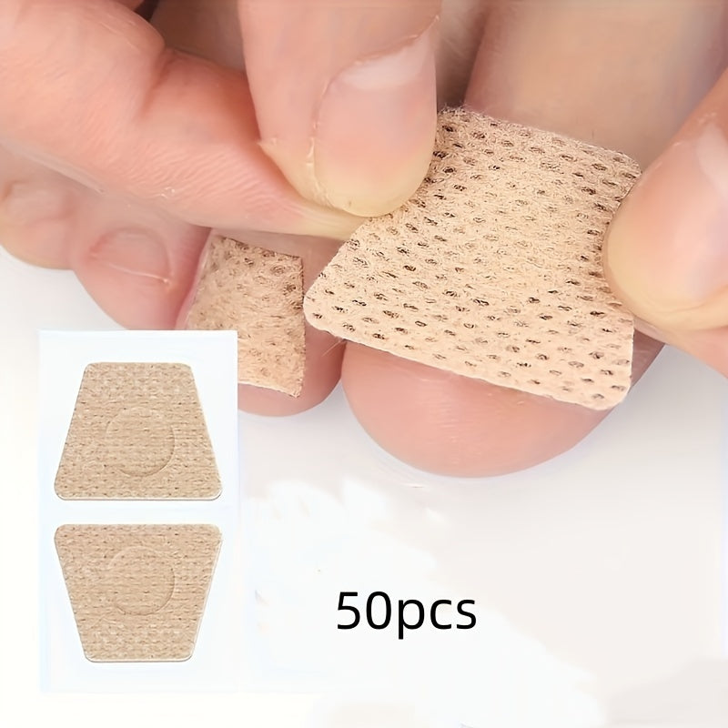 50pcs Toenail care stickers for thickened, protected nails with double thickness design adhesive tape to promote nail growth and appearance.