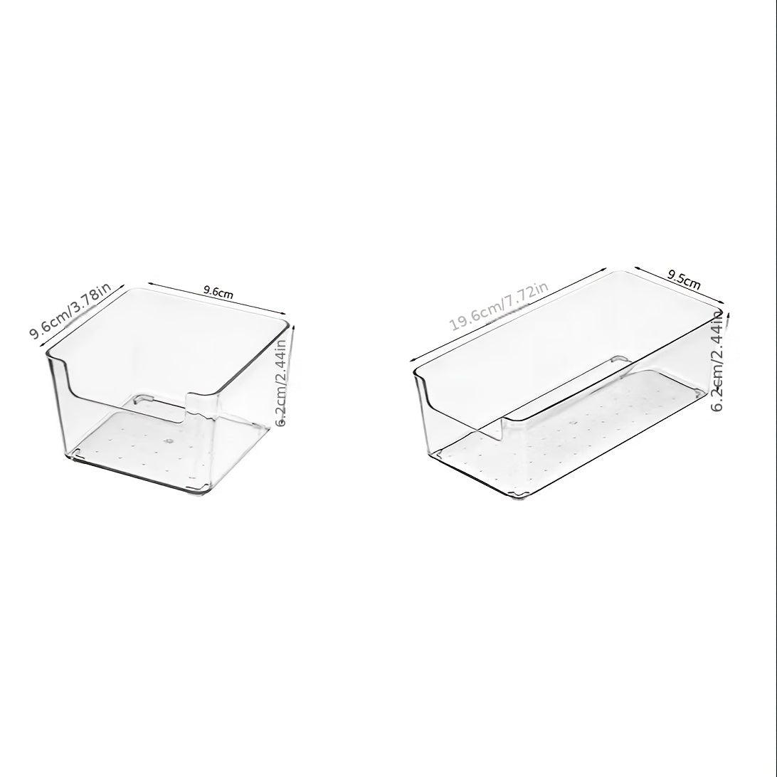 2024 Drawer Organizer - Transparent PET Box for Desk, Stationery, & Cosmetics