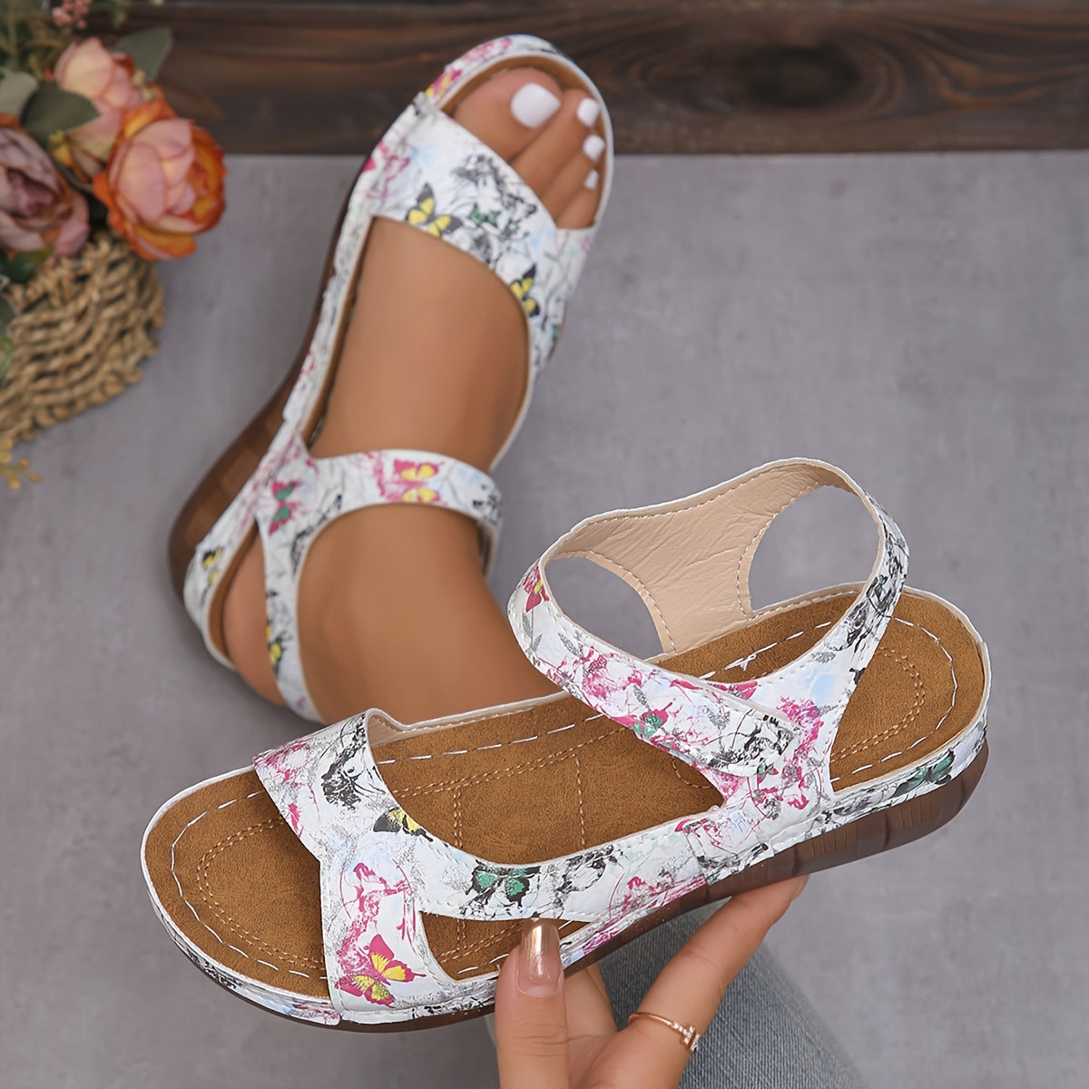 Stylish and comfortable wedge sandals for women.