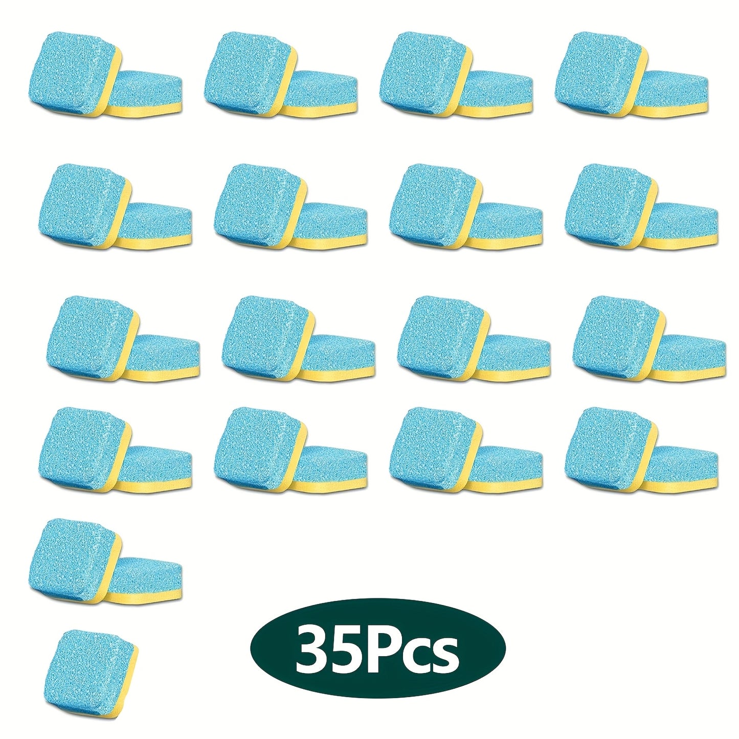 5/25/35pcs All-in-One Washing Machine Cleaner Tablets, Lemon Scented, Deep Cleaning Detergent for Laundry Drums, Compatible with Front & Top Loading Machines, Uncharged