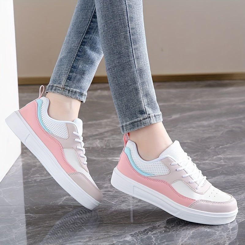 Women's casual sneakers in multi-color with low-top lace-up design. Features breathable mesh lining and durable EVA sole, perfect for all-season casual wear.