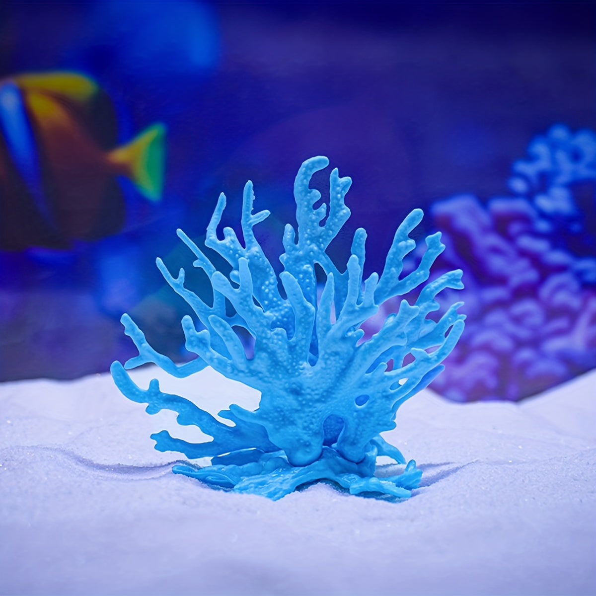 1 piece lifelike PVC coral reef aquarium decor for fish tanks, saltwater, and freshwater landscaping.