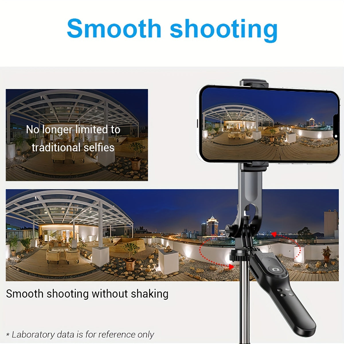 Smartphone selfie stick tripod for travel selfies and live streaming.