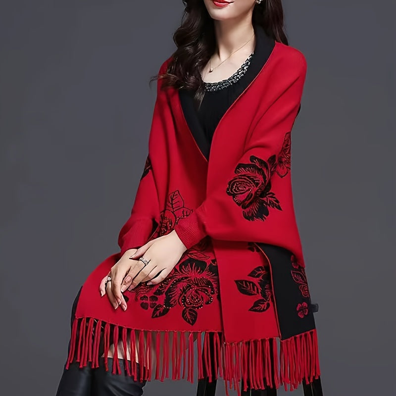 Goddess Shawl Coat for Autumn/Winter, warm and stylish, can be worn as a cheongsam with sleeves.