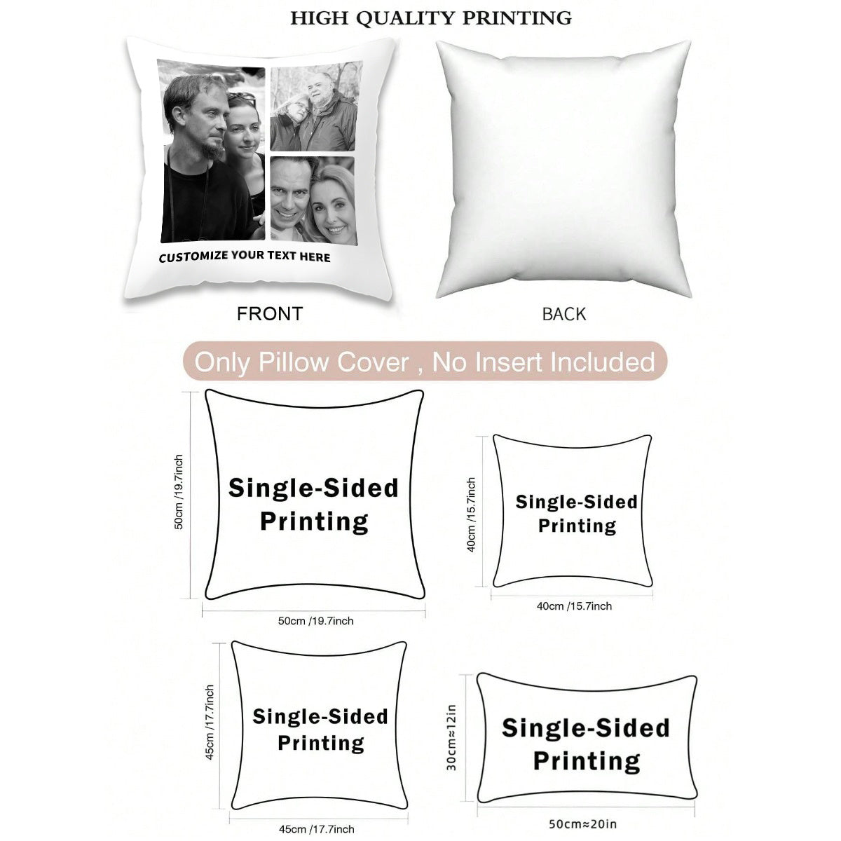 Add a touch of personalization to your space with our CozyCrafter Custom Photo Cushion Cover. This square throw pillow case is made of soft polyester that is machine washable, making it easy to keep clean. Perfect for room decor, this unique gift is